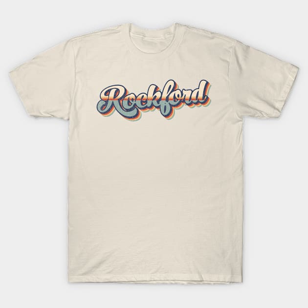 Rockford // Retro Vintage Style T-Shirt by Stacy Peters Art